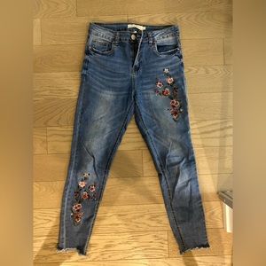 Floral Embroidered Womens Jeans